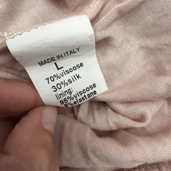 Rosemarine Italy Silk Blend Watercolor Floral Midi Dress L Boho Romantic Resort - Picture 14 of 16